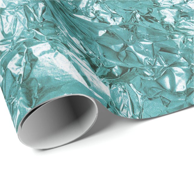 Papier Cadeau Huile d'aluminium Turquoise vert aquatique (Coin rond)