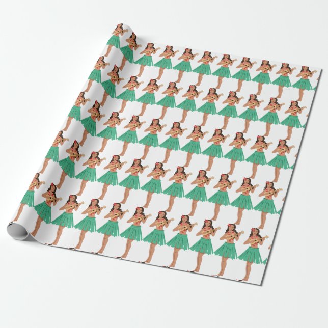 Papier Cadeau Hula Girl (Déroulé)