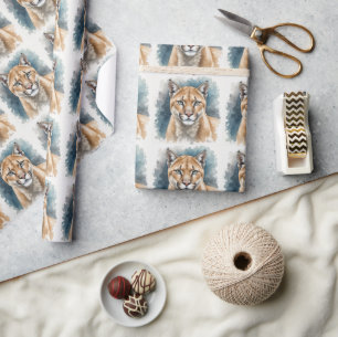 Papier Cadeau Humour d'anniversaire Cougar sur la colline Animal