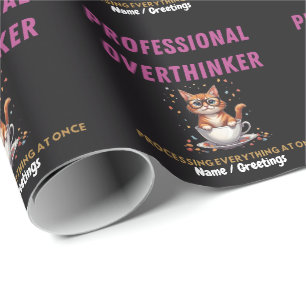Papier Cadeau Humour de chat identifiable de surpenseur professi