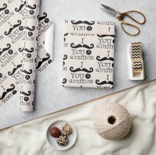 Papier Cadeau Humour de la moustache à la crème noire