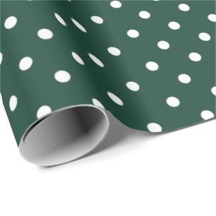 Papier Cadeau Hunter Green  Papier à enveloppement à points Polk
