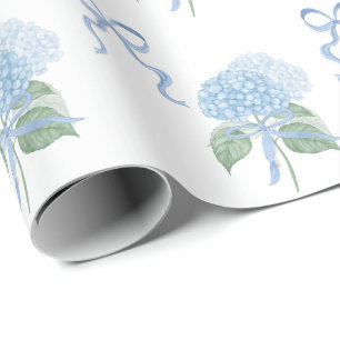 Papier Cadeau Hydrangea Bleu Tendance
