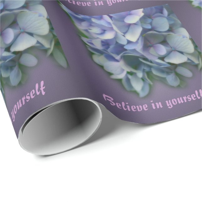 Papier Cadeau Hydrangea Flower Croire Inspirationnel (Coin rond)
