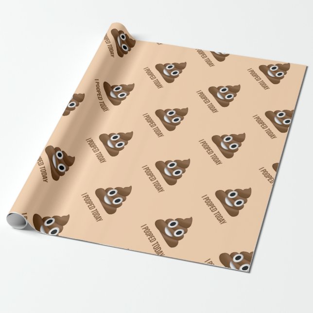 Papier Cadeau I émoticône aujourd'hui de sourire de Pooped Poo (Déroulé)