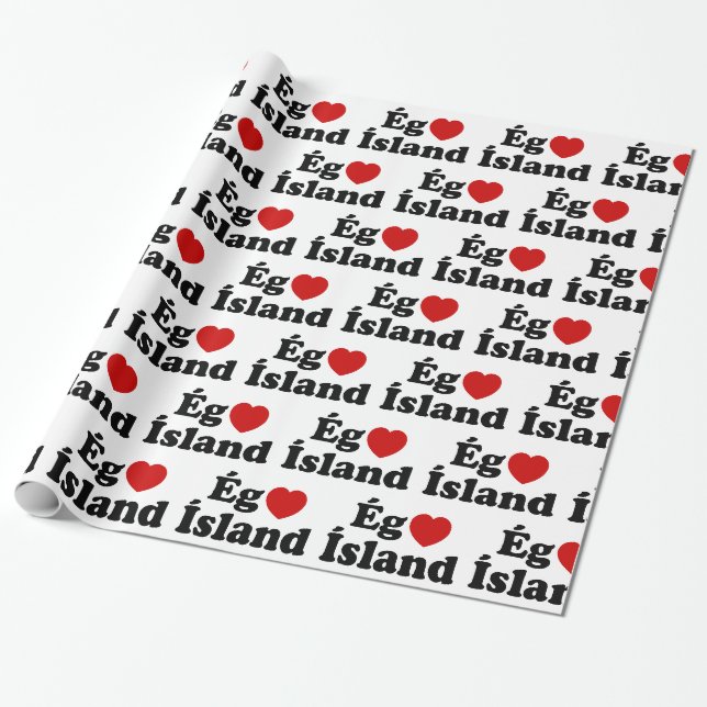 Papier Cadeau I Heart (Love) Islande [Ég Elska Ísland] Islandais (Déroulé)