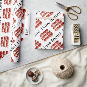 Papier Cadeau I Love Bacon