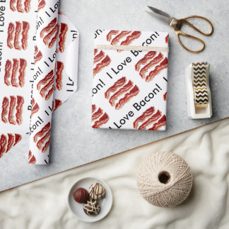 Papier Cadeau I Love Bacon