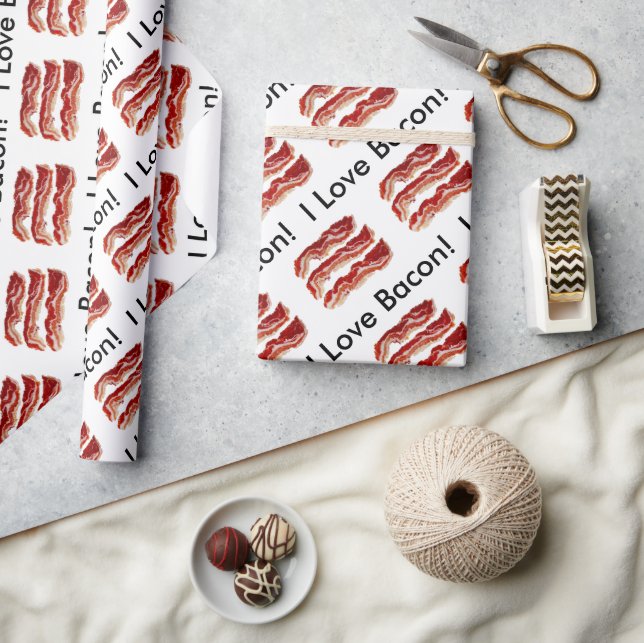 Papier Cadeau I Love Bacon (Artisanat)