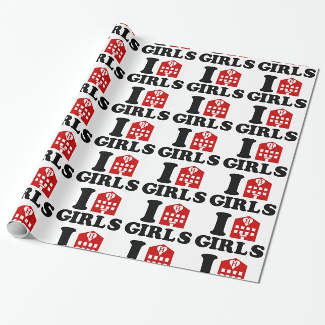 Papier Cadeau I Love Hotel Girls (Déroulé)