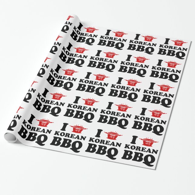 Papier Cadeau I Love Korean BBQ (고 기 구 이) (Déroulé)