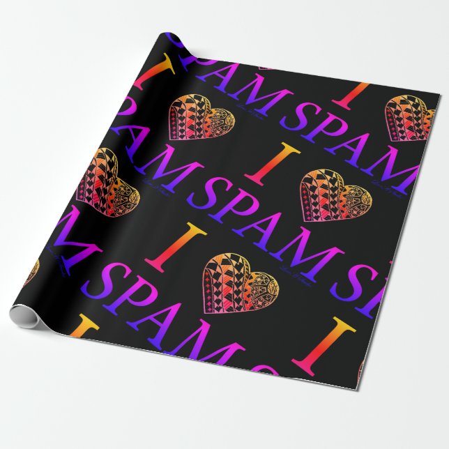 Papier Cadeau I Spam Ombre noir II de coeur (Déroulé)