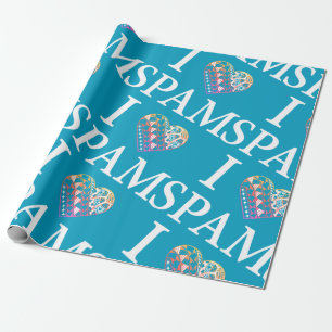 Papier Cadeau I Spam Teal Ombre de coeur