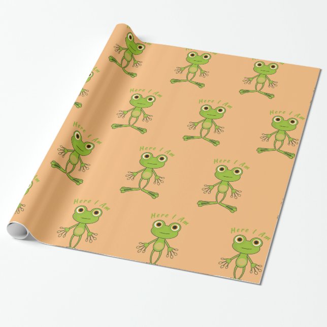 Papier Cadeau Ici, je suis une jolie grenouille Thunder_Cove  (Déroulé)