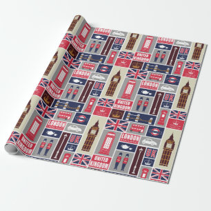 Papier Cadeau Icônes de Londres Royaume-Uni