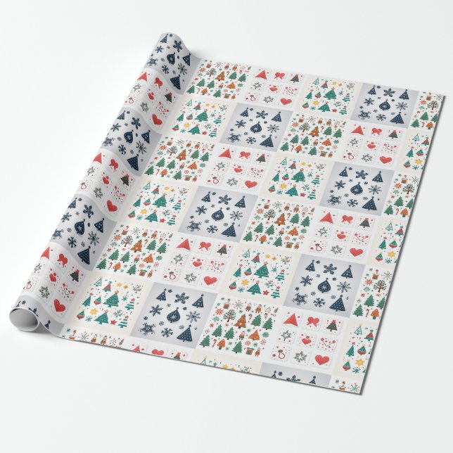 Papier Cadeau icônes de Noël (Déroulé)
