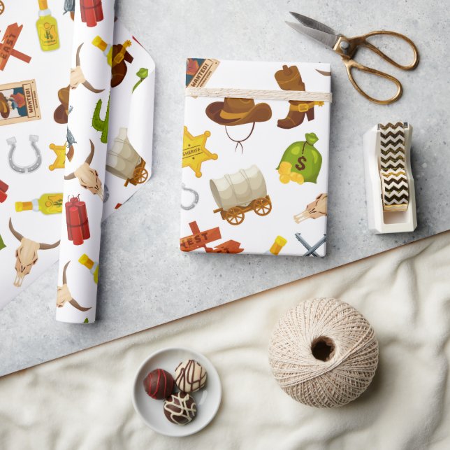Papier Cadeau Icônes du cowboy occidental (Artisanat)
