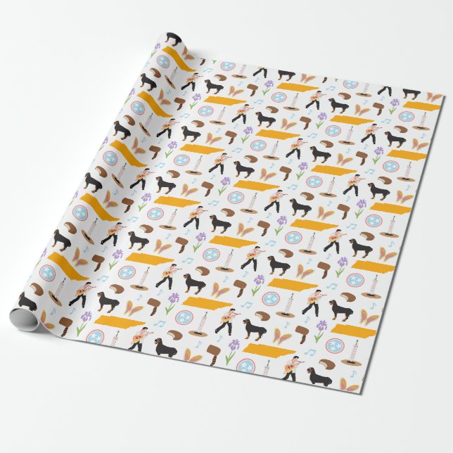 Papier Cadeau Icônes du Tennessee (Déroulé)