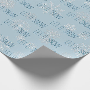 Papier Cadeau Icy Blue Let It Snow Snowflakes Noël