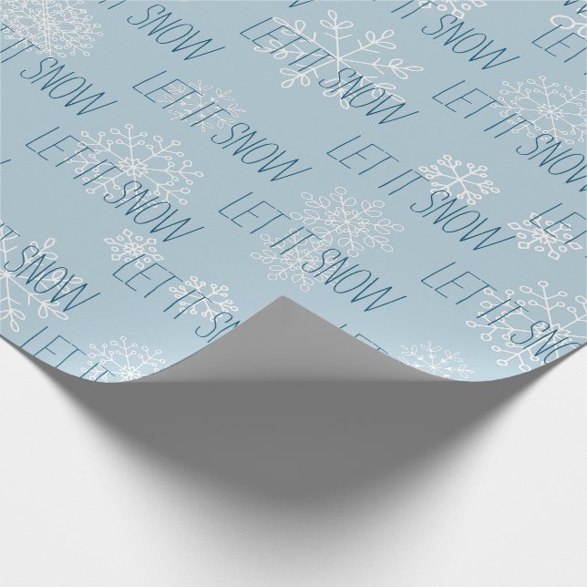 Papier Cadeau Icy Blue Let It Snow Snowflakes Noël (Coin)