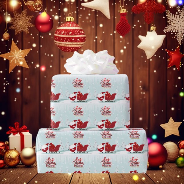 Papier Cadeau Icy Wonderland Père Noël Et Sleigh (Créateur téléchargé)
