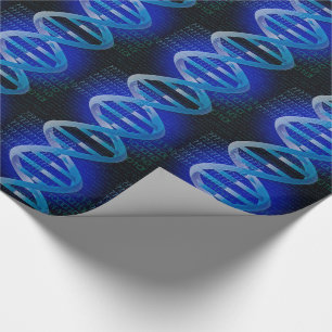 Papier Cadeau ID d'ADN Blue Science