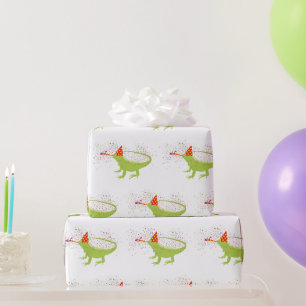 Papier Cadeau Iguana Lizard Fête Animaux ayant une fête