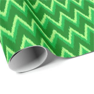 Papier Cadeau Ikat Chevron Stripes - Pin et Lime Green