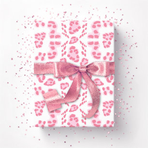 Papier Cadeau Ikat léopard rose