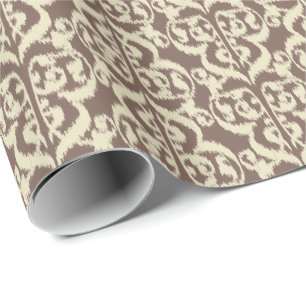 Papier Cadeau Ikat Moorish Damask - beige et taupe