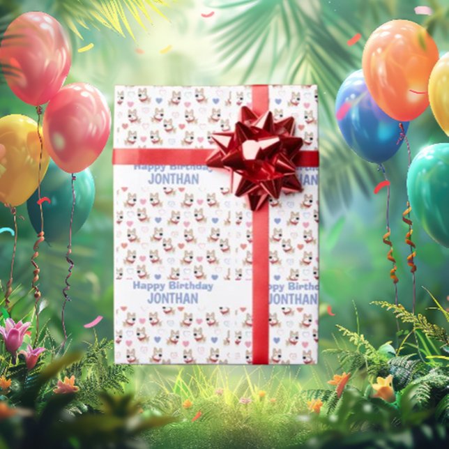 Papier Cadeau Il est temps de paw-ty (It’s that special day when we celebrate the most important member of the family—your furry little bu)