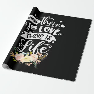 Papier Cadeau Il Y A L'Amour Il Y A La Vie