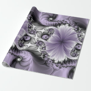Papier Cadeau Illusion Lilac Abstrait Floral Fractal Art Imagina
