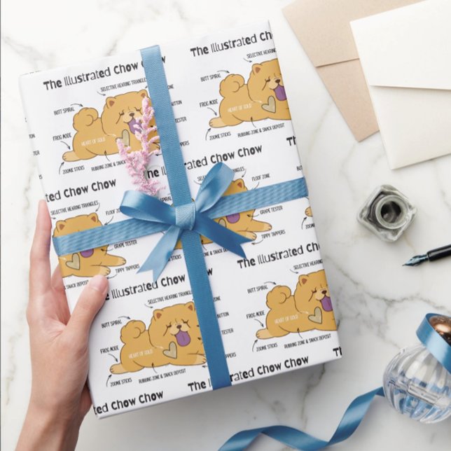 PAPIER CADEAU ILLUSTRATED CHOW   (Créateur téléchargé)