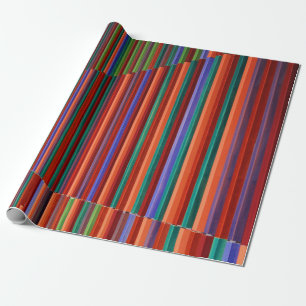 Papier Cadeau Illustration à rayures multicolores