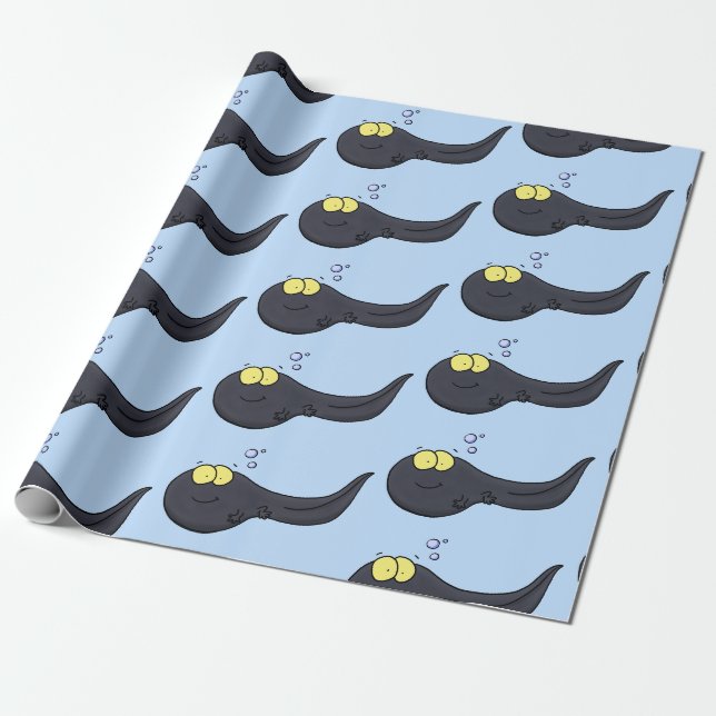 Papier Cadeau Illustration amusante de dessin animé en têtard (Déroulé)