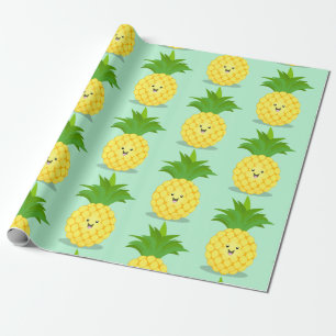 Papier Cadeau Illustration d'ananas mignon