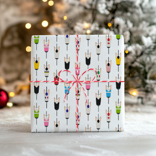 Papier Cadeau Illustration d'art colorée et mignonne de cycliste