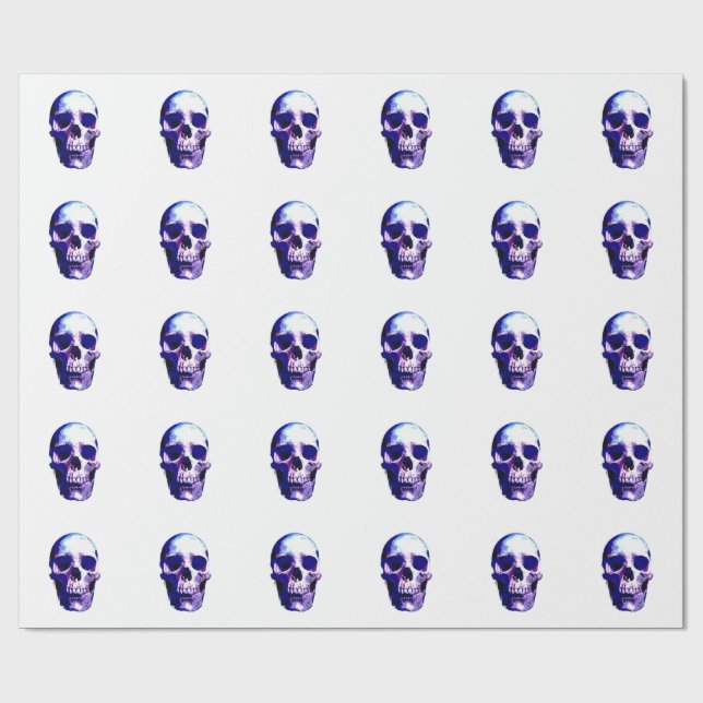Papier Cadeau Illustration d'art Pop Skull (Plat)