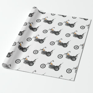 Papier Cadeau Illustration de Chopper Motorcycle 1950