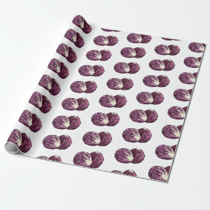 Papier Cadeau Illustration de chou rouge