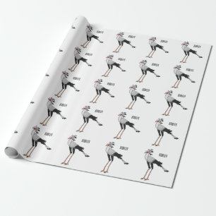Papier Cadeau Illustration de dessin du secrétaire pour oiseaux