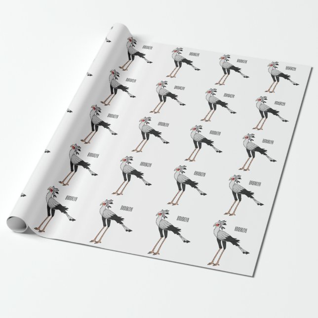 Papier Cadeau Illustration de dessin du secrétaire pour oiseaux (Déroulé)