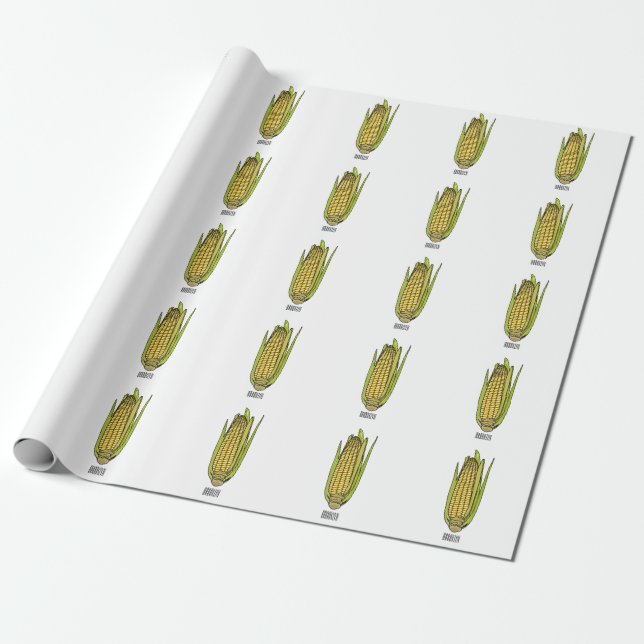 Papier Cadeau Illustration de dessin sur le maïs (Déroulé)