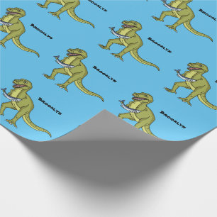 Papier Cadeau Illustration de dinosaure T rex drôle