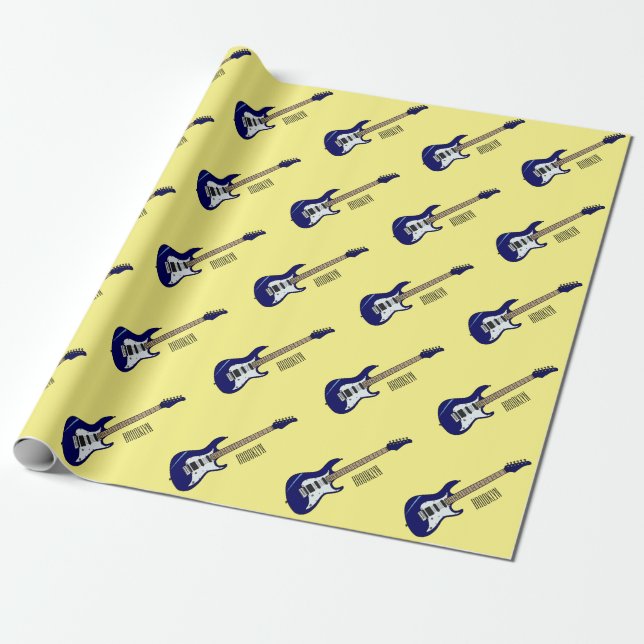 Papier Cadeau Illustration de guitare électrique (Déroulé)