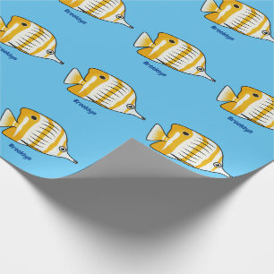 Papier Cadeau Illustration de la caricature du poisson papillon 
