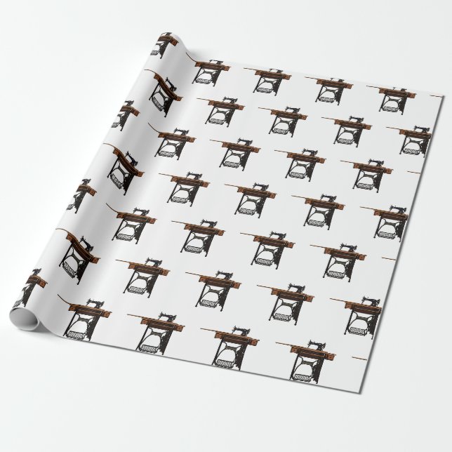 Papier Cadeau Illustration de la machine à coudre (Déroulé)