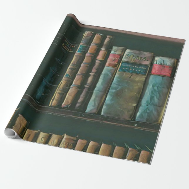 Papier Cadeau Illustration de l'amoureux de bibliothèque (Déroulé)