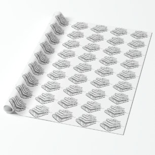 Papier Cadeau Illustration de l'esquisse Vintage des livres empi